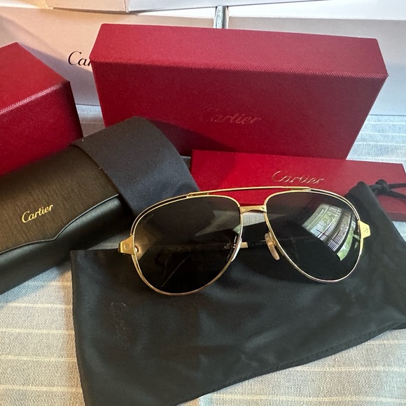 Cartier Aviator Sunglasses Gold - Picture 6 of 11